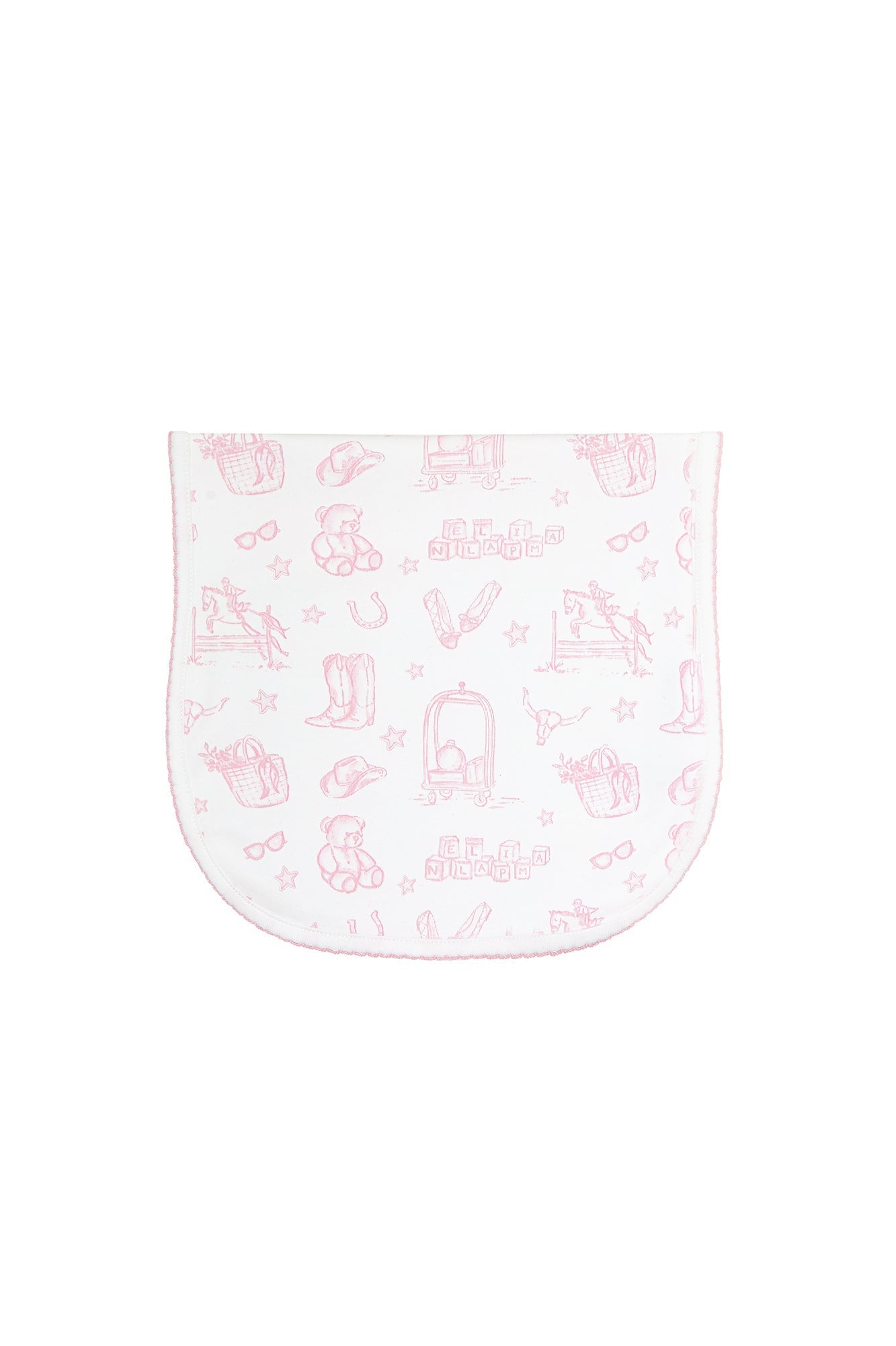 Pink Lone Star Toile Burp Cloth - Blissfully Lavender BoutiqueNella Pima