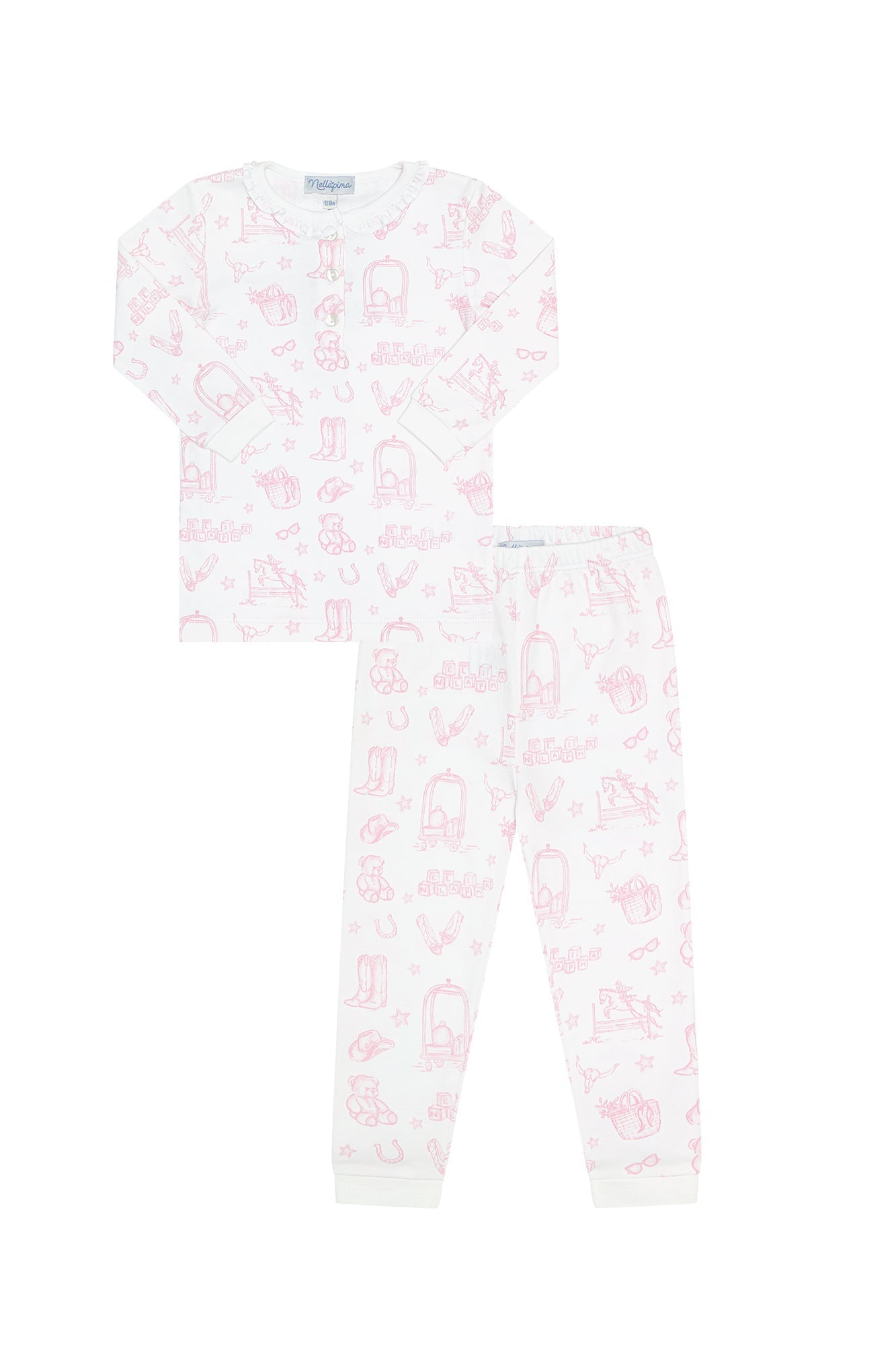 Pink Lone Star Toile Pajamas - Blissfully Lavender BoutiqueNella Pima