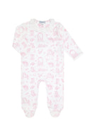 Pink Lone Star Toile Print Crossover Footie - Blissfully Lavender BoutiqueNella Pima