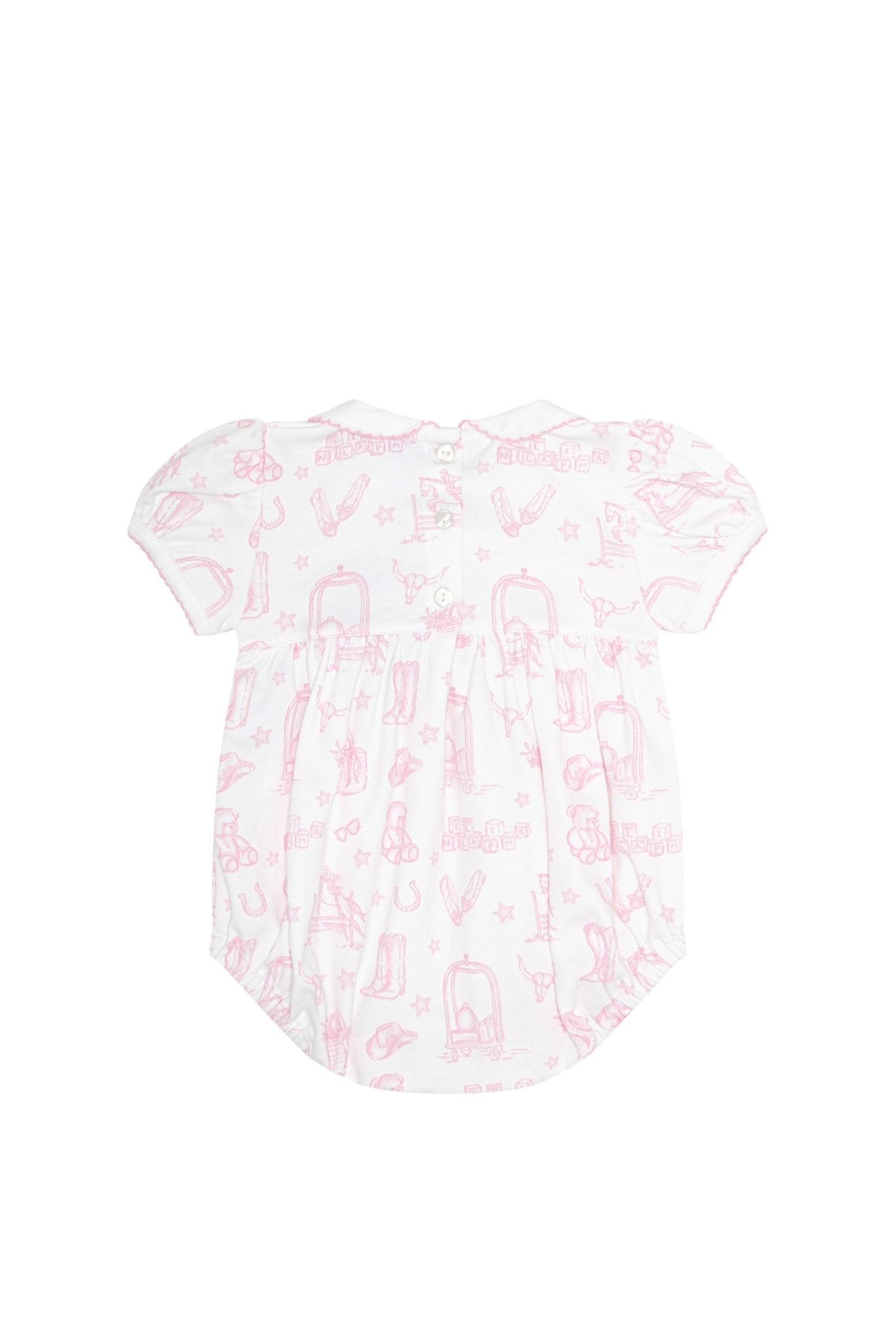 Pink Lone Star Toile Smocked Bubble - Blissfully Lavender BoutiqueNella Pima