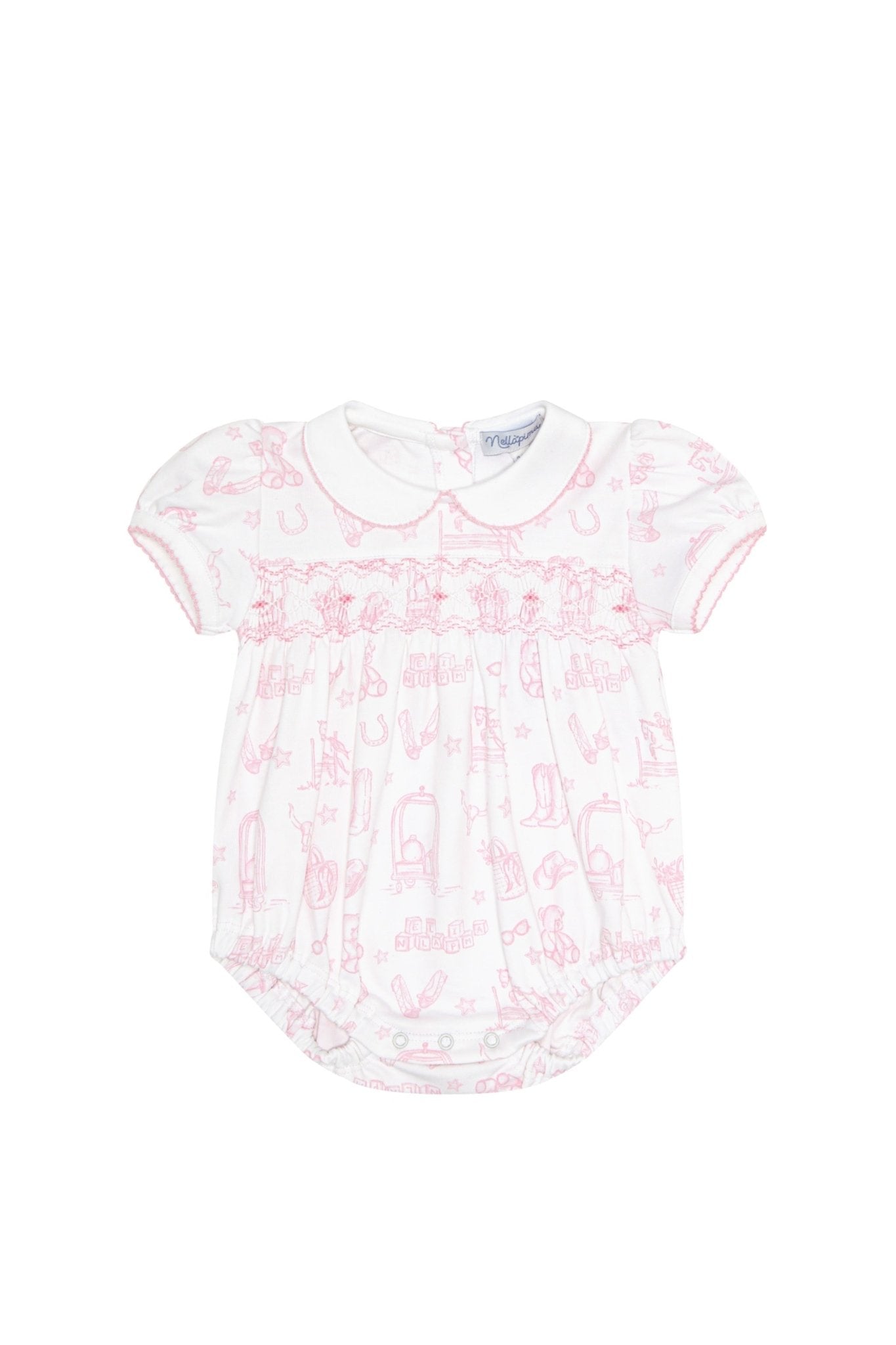 Pink Lone Star Toile Smocked Bubble - Blissfully Lavender BoutiqueNella Pima
