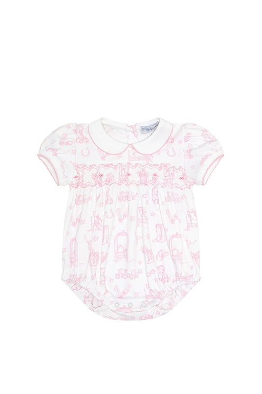 Pink Lone Star Toile Smocked Bubble - Blissfully Lavender BoutiqueNella Pima