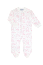 Pink Lone Star Toile Zipper Footie - Blissfully Lavender BoutiqueNella Pima