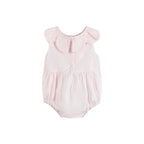Pink Petal Collared Smocked Bubble Romper