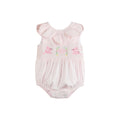 Pink Petal Collared Smocked Bubble Romper