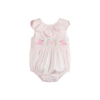 Pink Petal Collared Smocked Bubble Romper