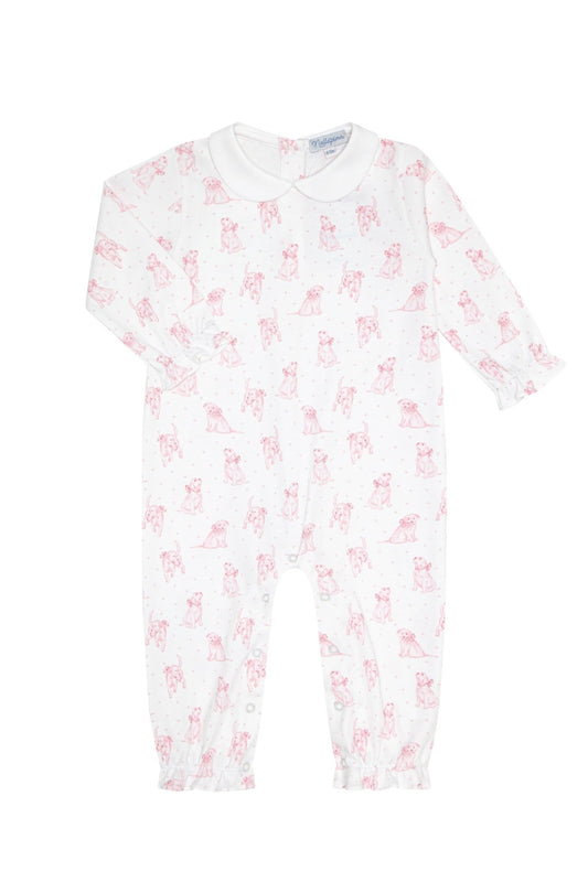 Pink Puppy Love Print Romper long sleeve - Blissfully Lavender BoutiqueNella Pima