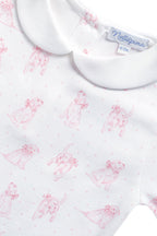 Pink Puppy Love Print Romper long sleeve - Blissfully Lavender BoutiqueNella Pima