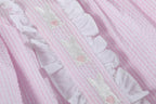 Pink Seersucker Easter Bunny Ruffle Dress