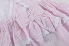 Pink Seersucker Bunny Ruffle Romper