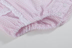 Pink Seersucker Bunny Ruffle Romper