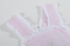 Pink Seersucker Bunny Ruffle Romper