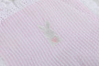 Pink Seersucker Bunny Ruffle Romper
