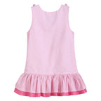 Pink Seersucker Flamingo Ruffle Dress