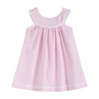 Pink Seersucker Yoke Dress