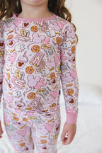 Pink Snacks Bamboo Pajama Set - Blissfully Lavender BoutiqueBlush Lotus