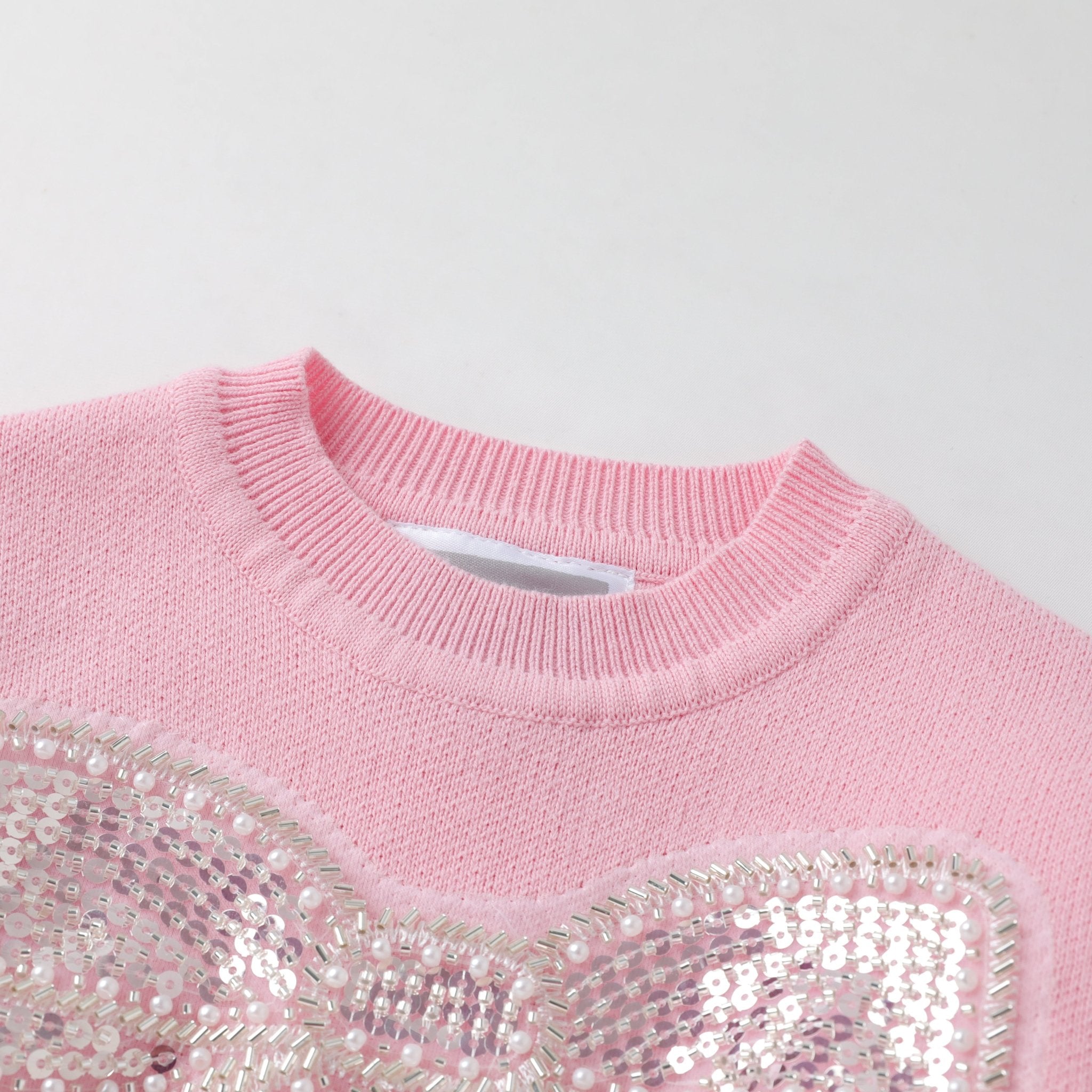 Pink Sparkly Bow Sweater