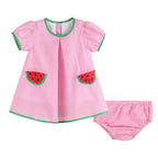 Pink Watermelon Dress with Bloomers