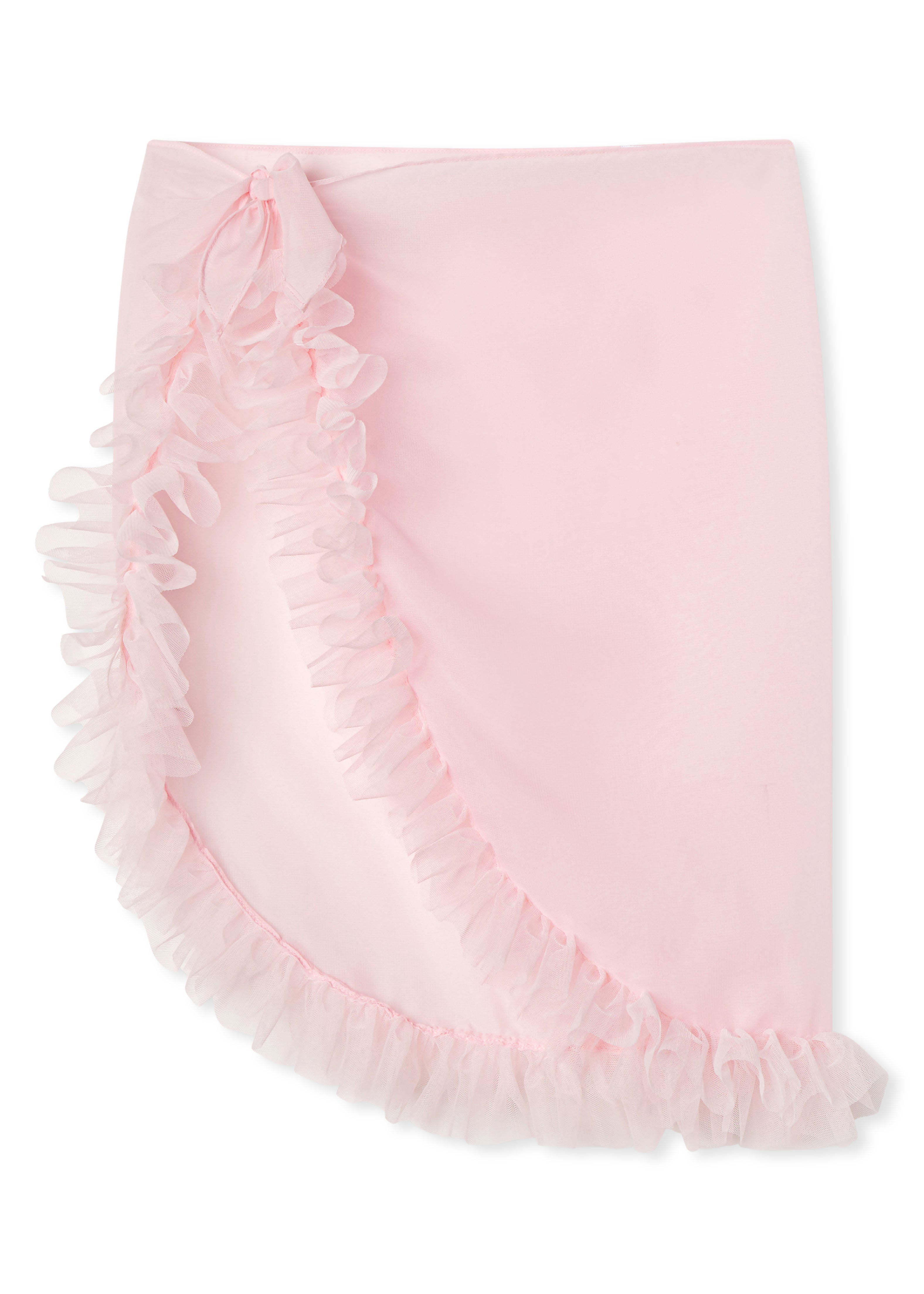 Pink Pareo Skirt Cover-Up with Tulle