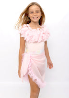 Pink Pareo Skirt Cover-Up with Tulle