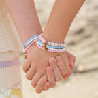 Pink/White/Blue Hearts Bracelet Gift Set - Blissfully Lavender BoutiqueBits & Bows