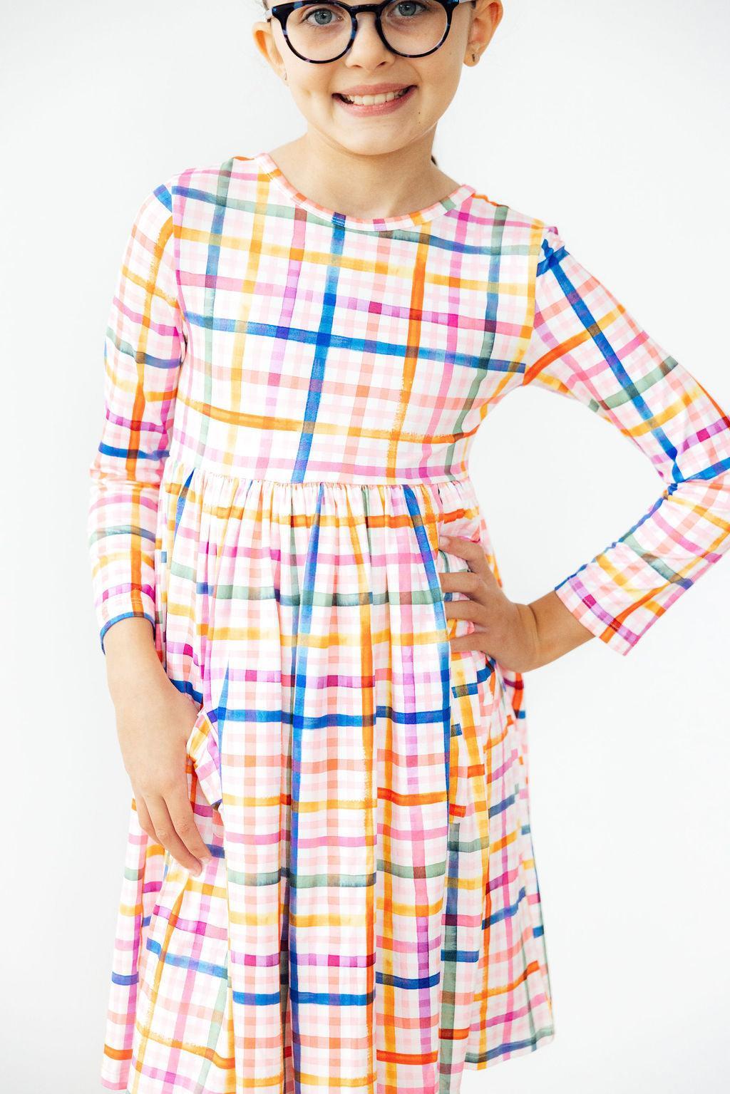 Plaid About You Long Sleeve Pocket Dress - Blissfully Lavender BoutiqueMila & Rose ®