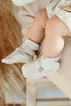 PREEMIE STAY ON BOOTS | STORM GRAY — Bamboo Organic Cotton Blend, NICU Approved Preemie Size