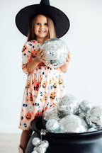 Pumpkin Peekaboo 3/4 Sleeve Pocket Twirl Dress - Blissfully Lavender BoutiqueMila & Rose ®