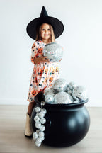 Pumpkin Peekaboo 3/4 Sleeve Pocket Twirl Dress - Blissfully Lavender BoutiqueMila & Rose ®
