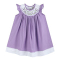 Purple Easter Bunny Smocked Bishop Dress