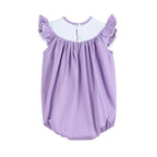 Purple Bunny Smocked Flutter Romper