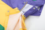 Purple, Green and Gold Mardi Gras Shortalls