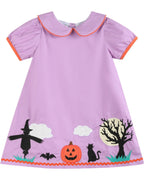 Purple Halloween Scene Girls Dress