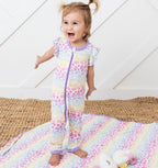 Rainbow Leopard Flutter Romper