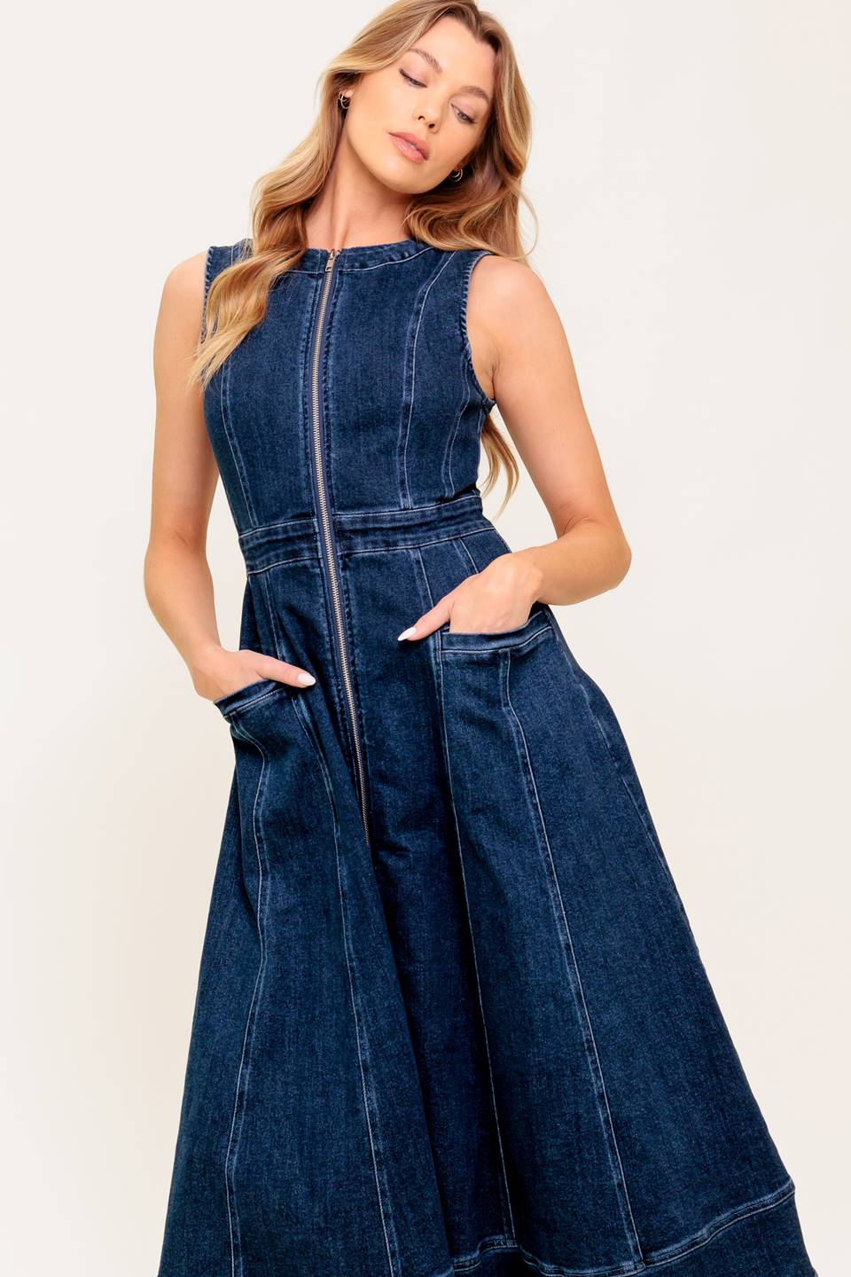 Raw Beauty Denim Midi Dress - Blissfully Lavender BoutiqueFlying Tomato
