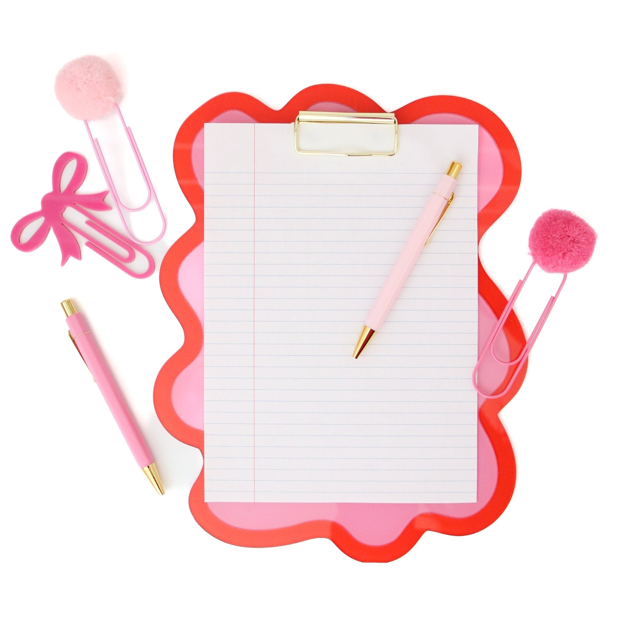 Red and Pink Squiggle Acrylic Clipboard - Blissfully Lavender BoutiqueKailo Chic