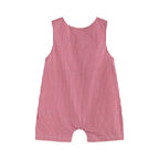 Red Gingham Baseball Smocked Shortalls