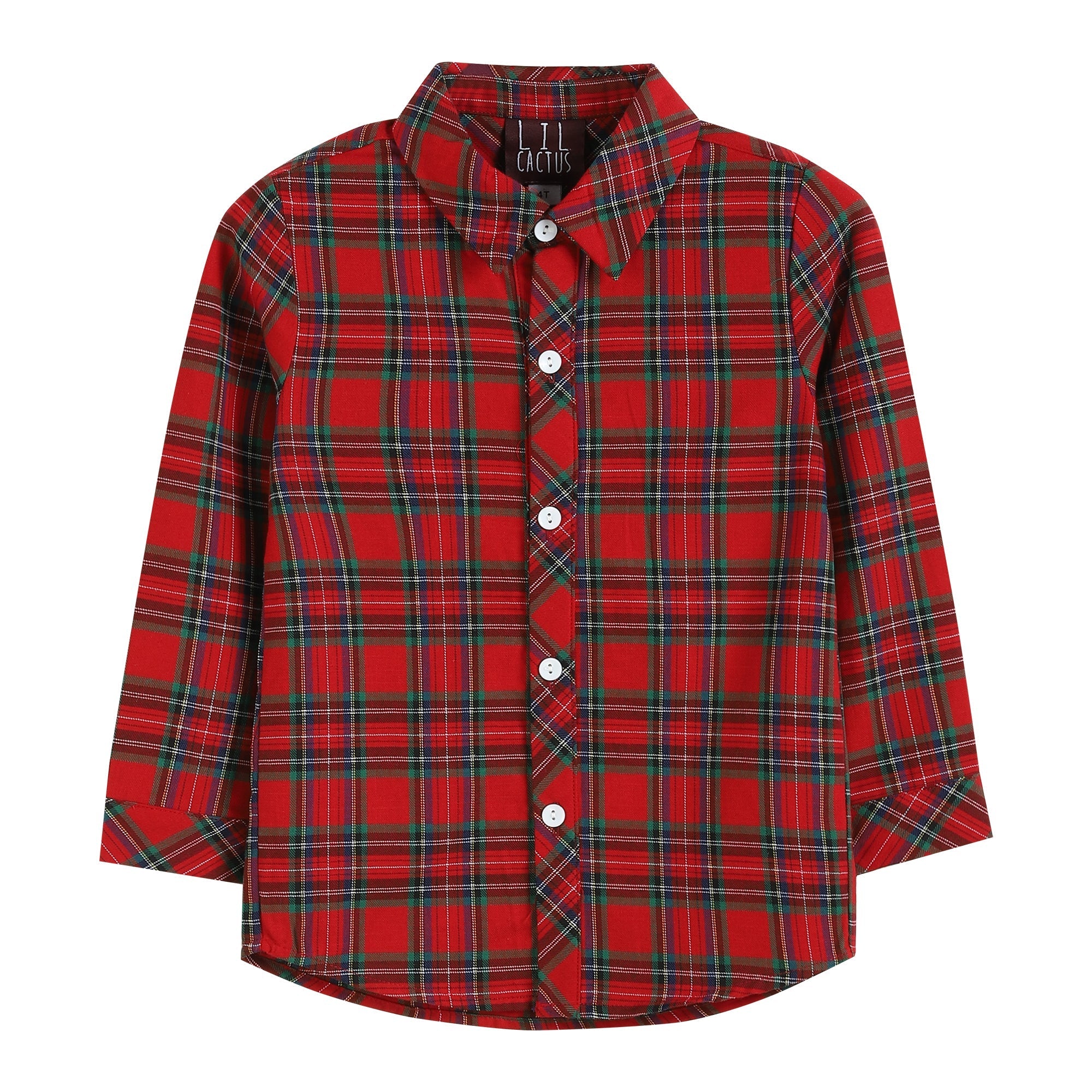 Red & Green Tartan Button-Up