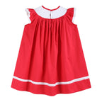 Valentine Red Heart and Lace Smocked Bishop Dress