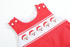 Red Santa Smocked Overalls