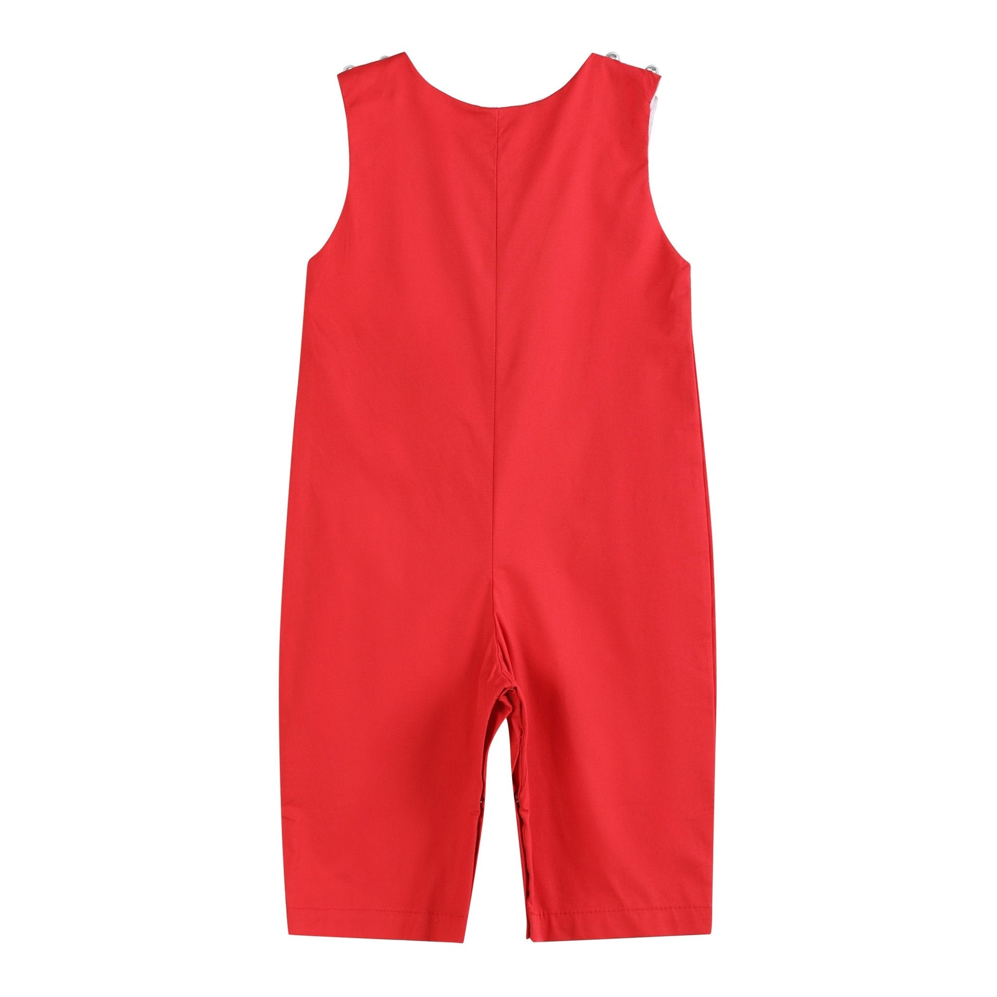Red Santa Smocked Overalls