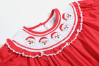 Red Santa Smocked Ruffle Romper