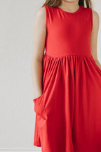 Red Tank Pocket Twirl Dress - Blissfully Lavender BoutiqueMila & Rose ®