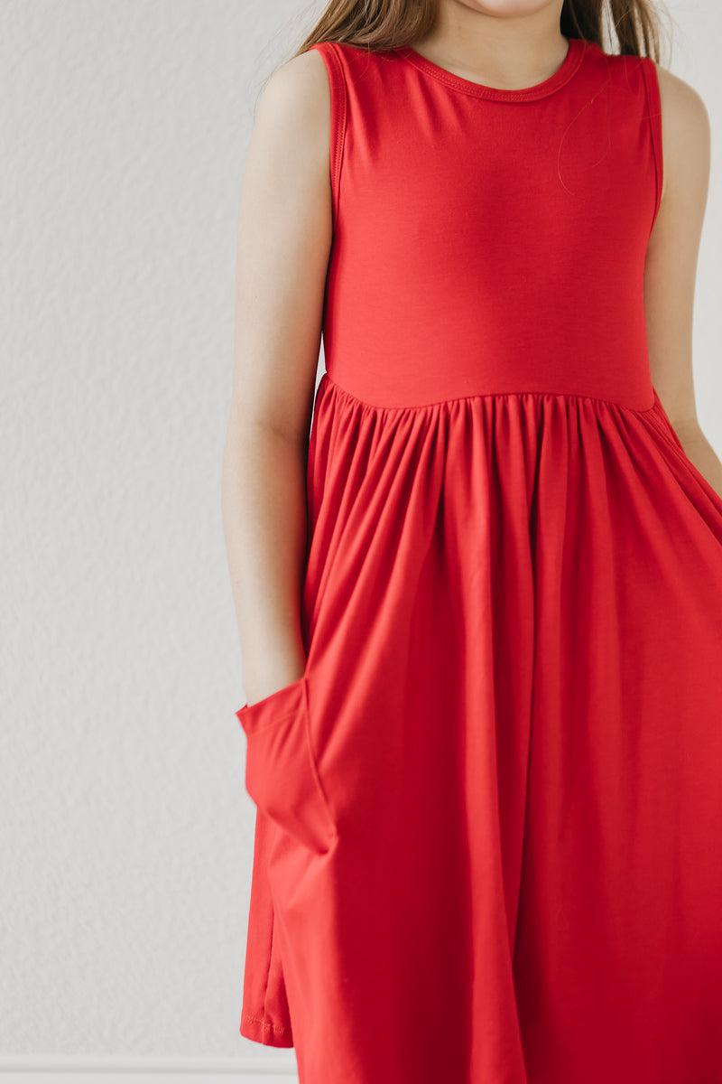 Red Tank Pocket Twirl Dress - Blissfully Lavender BoutiqueMila & Rose ®