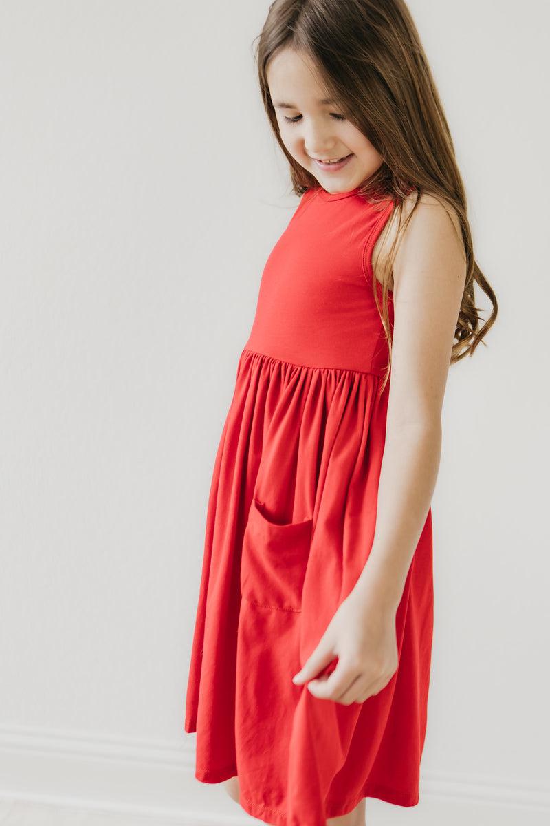 Red Tank Pocket Twirl Dress - Blissfully Lavender BoutiqueMila & Rose ®