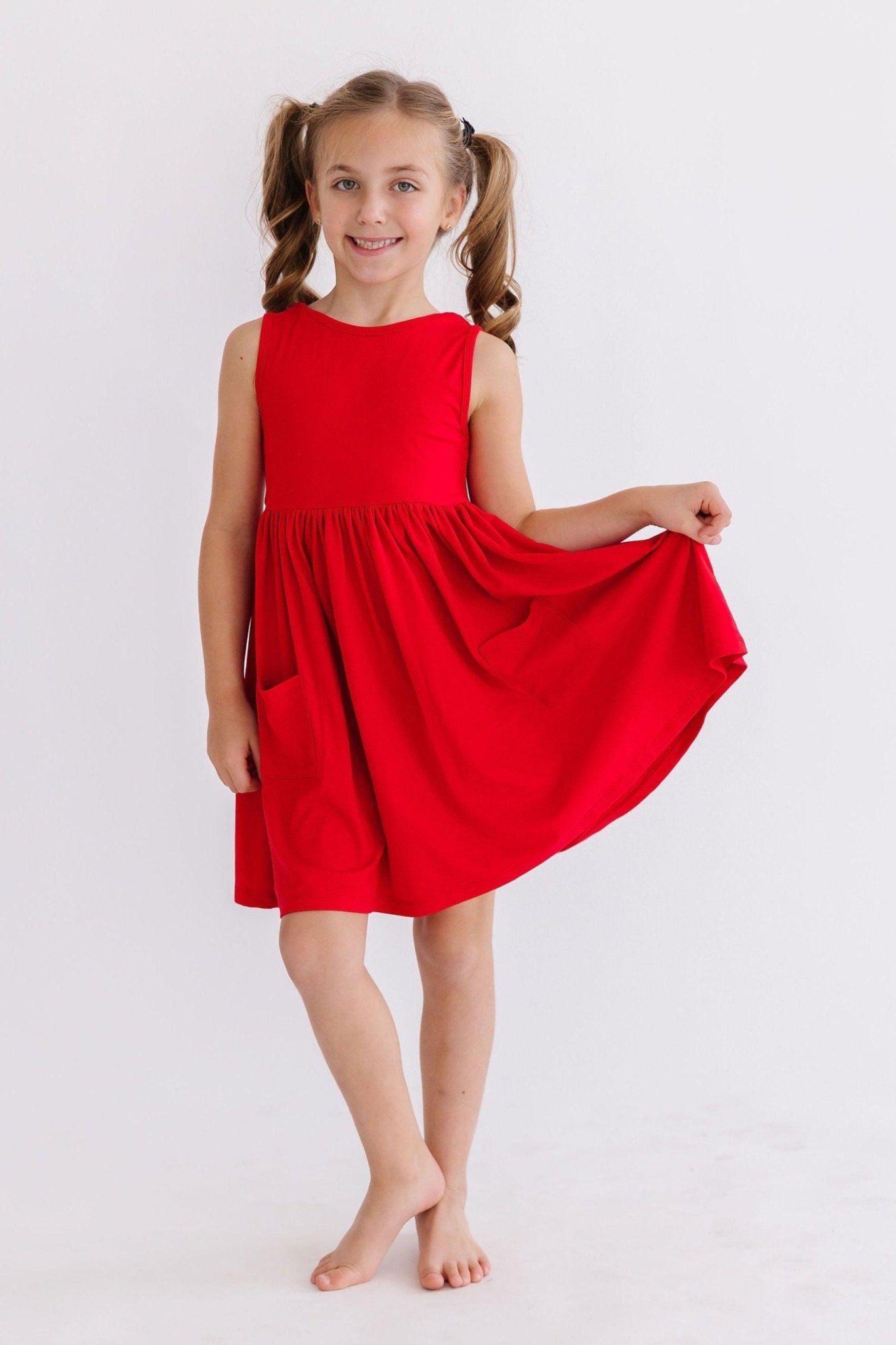 Red Tank Pocket Twirl Dress - Blissfully Lavender BoutiqueMila & Rose ®