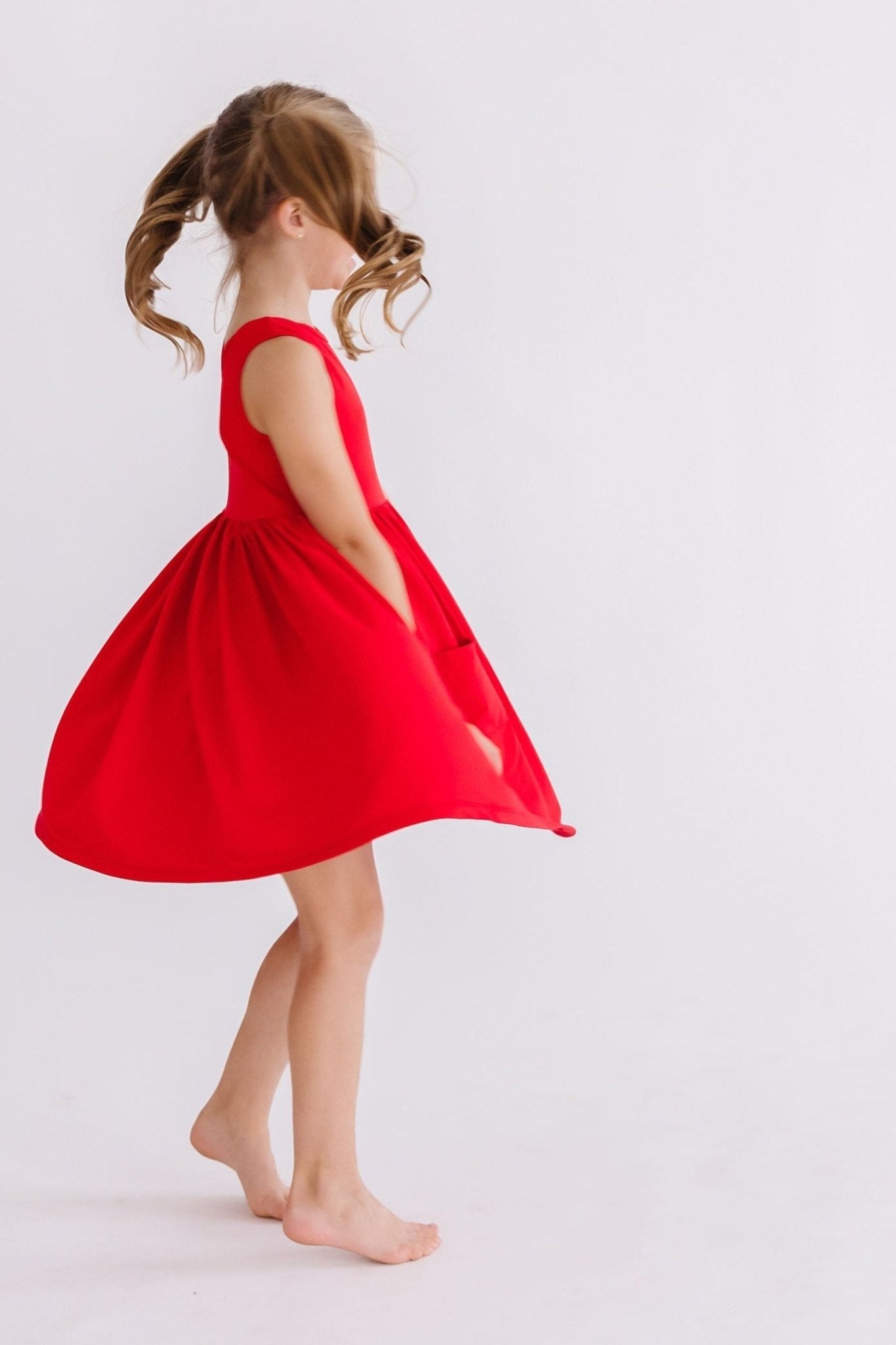 Red Tank Pocket Twirl Dress - Blissfully Lavender BoutiqueMila & Rose ®
