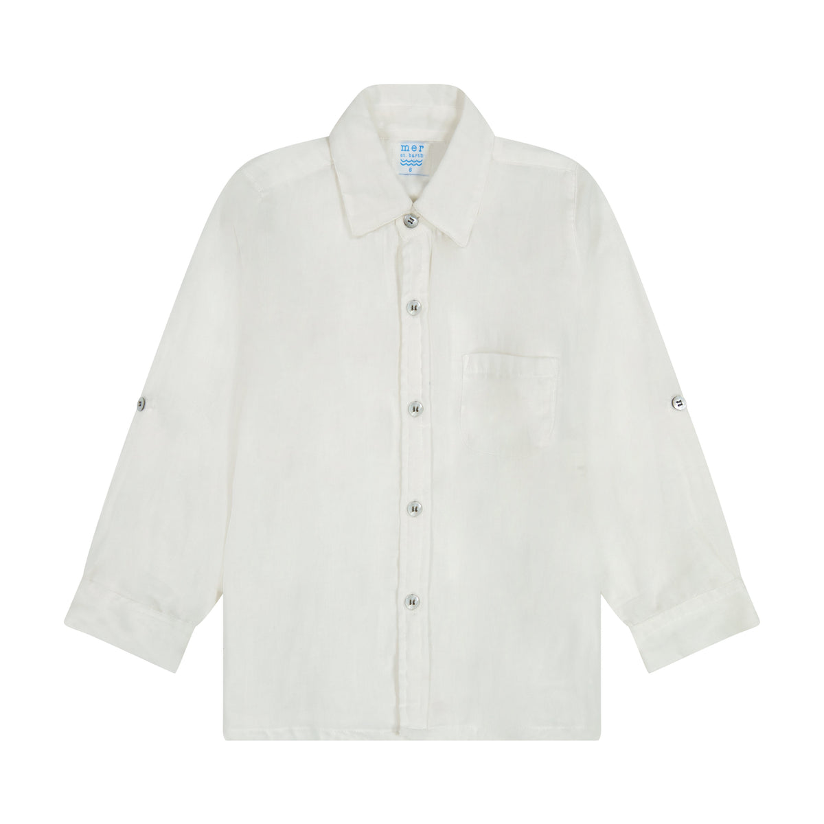 Remi Boy's Button Front Shirt White