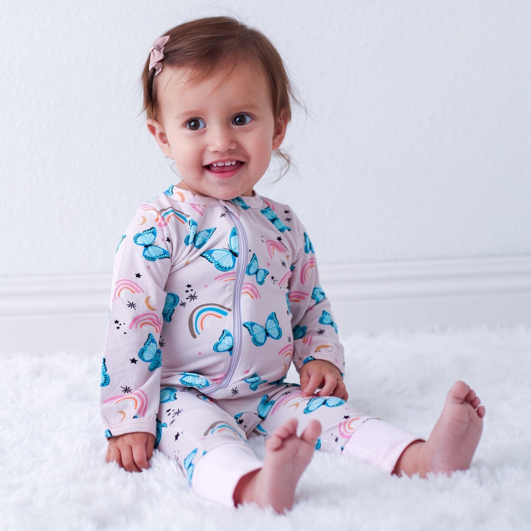 Retro Butterflies Romper - Blissfully Lavender BoutiqueBestaroo