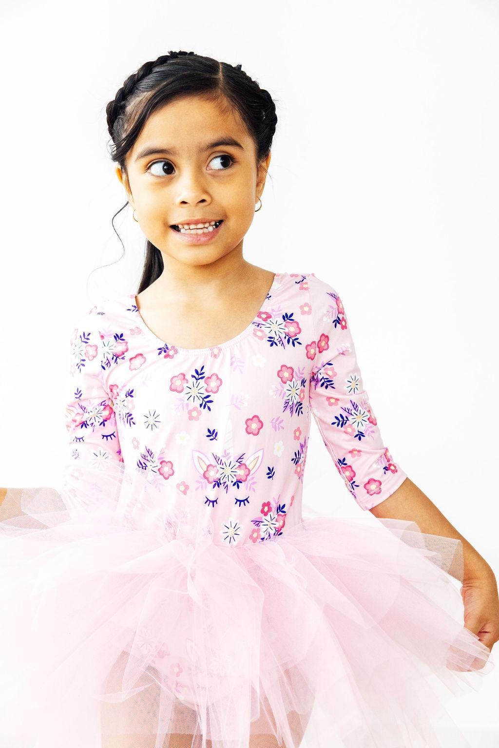 Retro Daydream 3/4 Sleeve Tutu Leotard - Blissfully Lavender BoutiqueMila & Rose ®